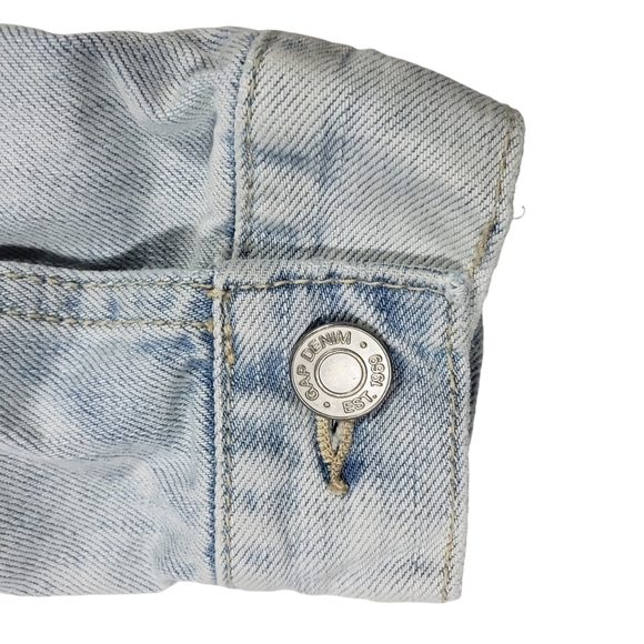 Gap Denim Jean Jacket Size XS Light Blue Wash 100% Cotton Fitted Y2K Classic - Picture 7 of 14